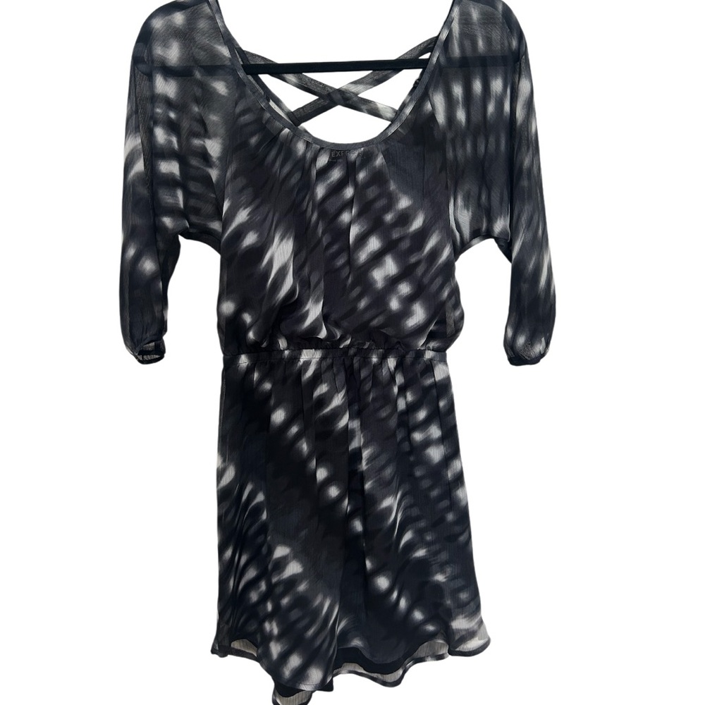 Express Monochrome Sheer Dress